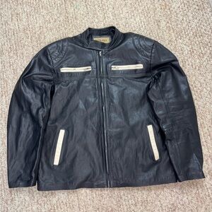 LOR-PIEL Men's Black Leather Jacket S46 Bought In San Miguel De Allende Mexico.